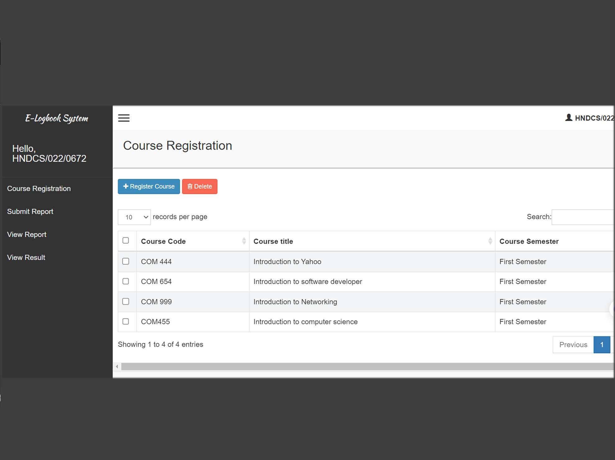 Electronic Logbook Management System